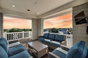 Terrace/patio - 6BR Coastal Retreat with Golf Cart & Heated Pool! (Inlet Beach)