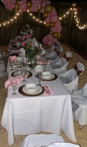 Outdoor banquet area