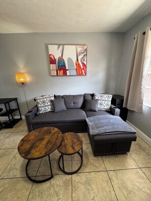 Living area - 2-bedroom apartment near Busch Gardens and USF!! WiFi & Central AC (Tampa)