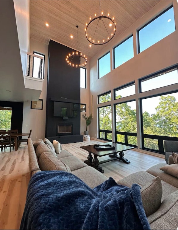 TV, caminetto, monitor per computer