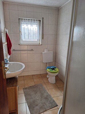 Shower, hair dryer, towels, toilet paper - Cozy vacation apartment at the Hainerhof (Grünberg)