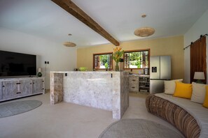 Deluxe-hus - hawaiiansk terrasse - udsigt til have | Interiør