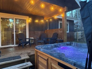 Terrace/patio - Pineview Retreat • Private Hot Tub • Walk to Downtown, Lake & Golf Course (McCall)