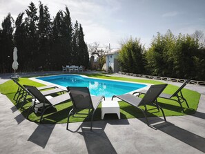 Pool - Rural House La Estación. In the Sierra Norte de Málaga (center of Andalusia). (Archidona)