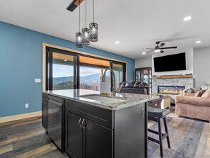 Interior - Cozy Home + Porch Overlooking Mountain Views (Newland)