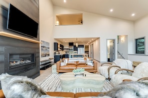 Smart TV, fireplace - Stunning Whitefish Retreat w/ Ski Views, Multiple Decks, Open Living & Near Glacier Adventures (Whitefish)