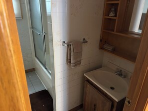 Douche, serviettes fournies, savon, papier de toilette