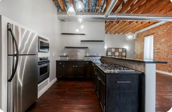 Microwave, oven, stovetop, dishwasher