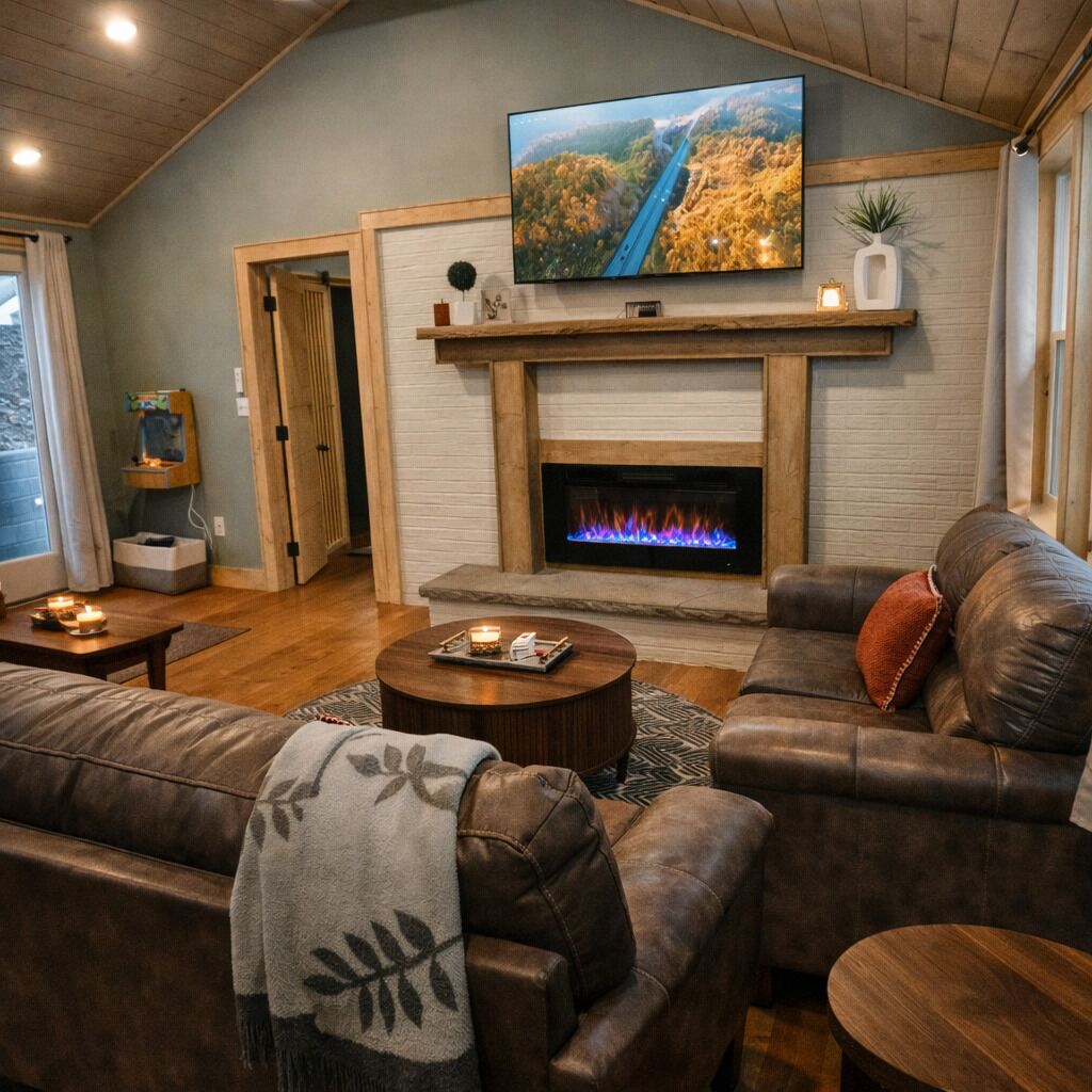 智能电视、壁炉、电子游戏