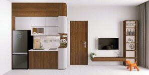 Apartamento standard | Cozinha privada | Frigobar, cooktop
