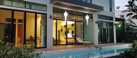Front of property – evening/night