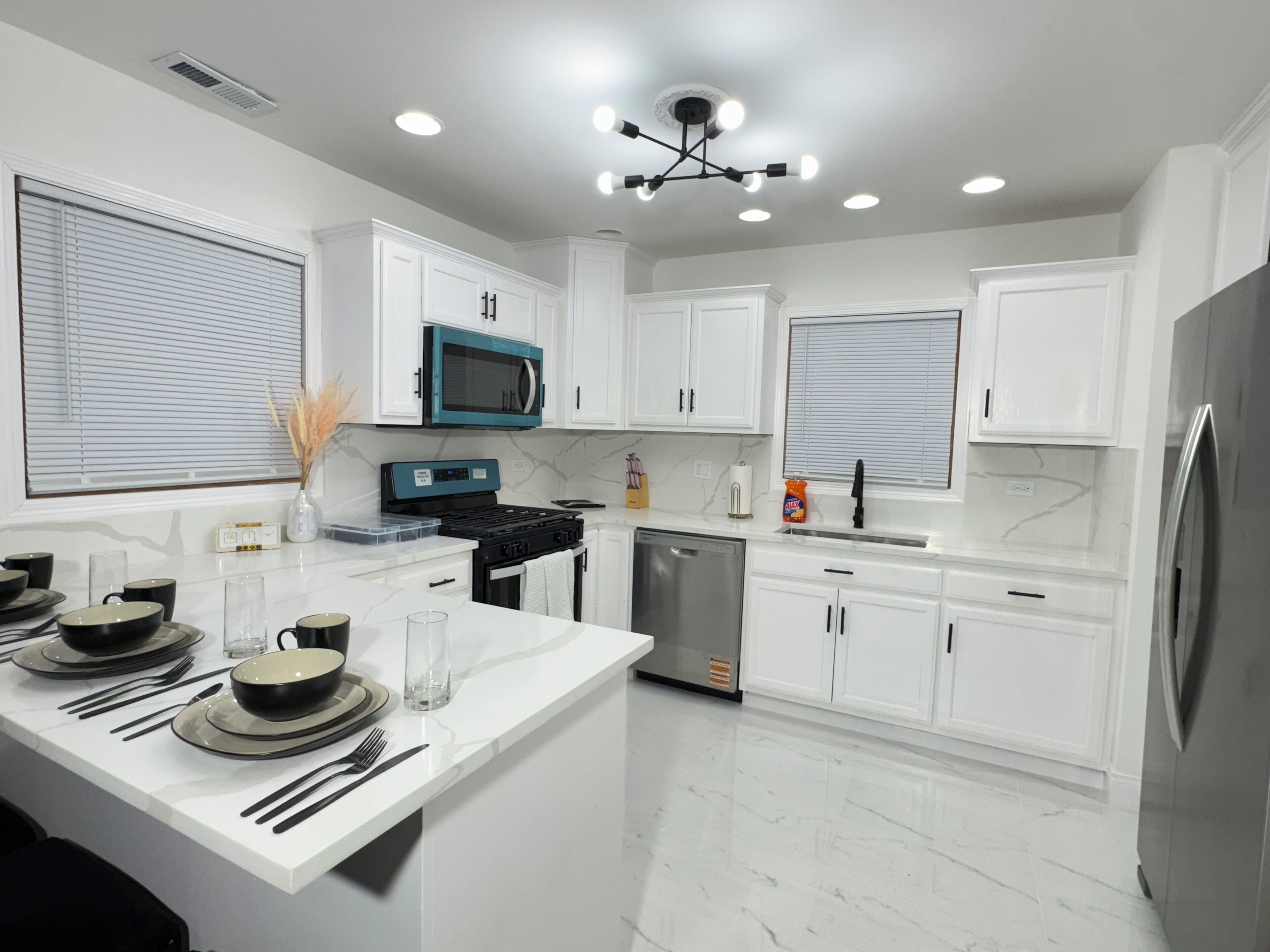 Microwave, oven, stovetop, dishwasher