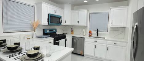 Microwave, oven, stovetop, dishwasher