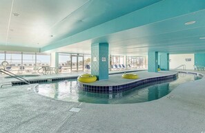 Indoor pool, a heated pool - Baywatch1908 Penthouse Oceanfront In/Out pools (North Myrtle Beach)