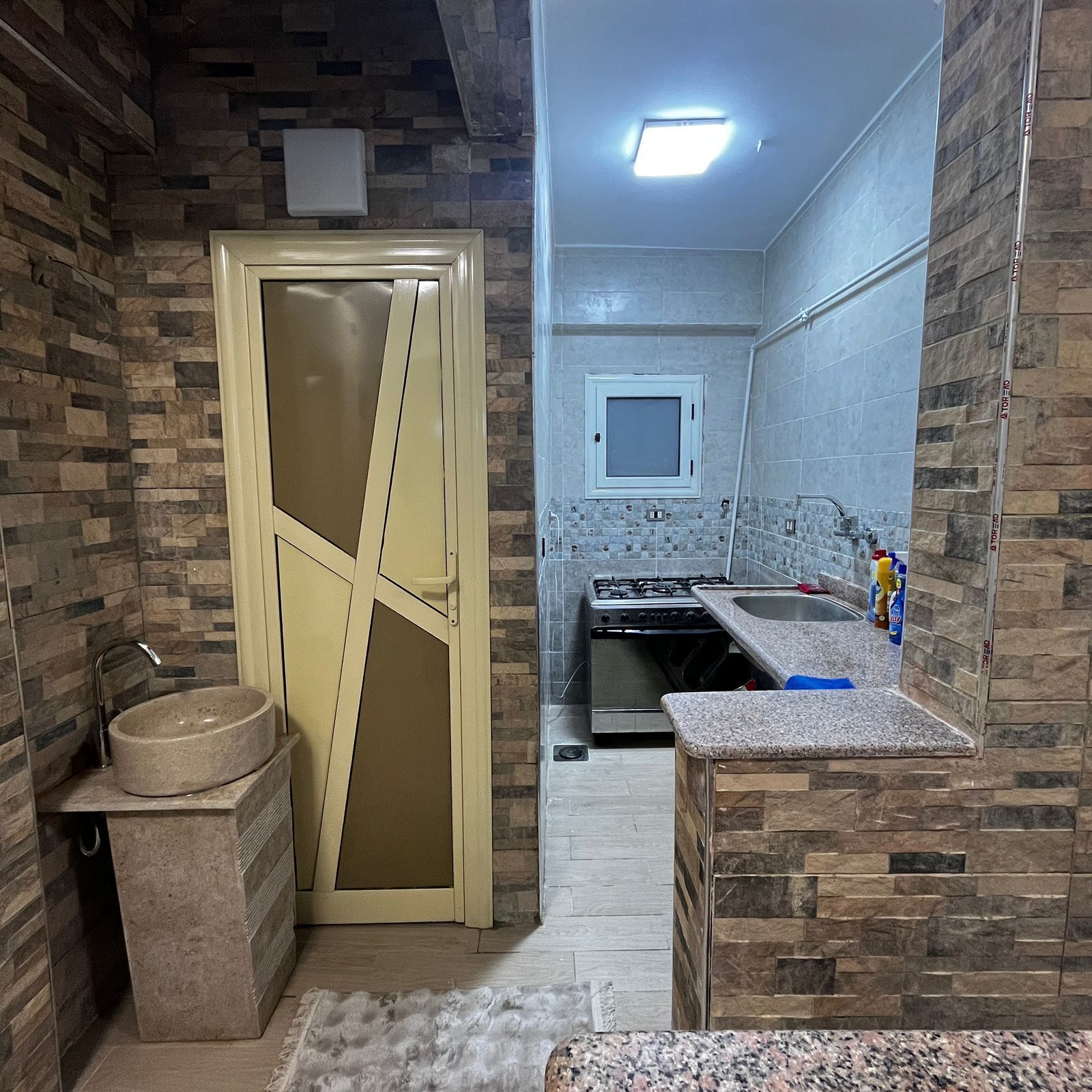 Shower, soap, toilet paper