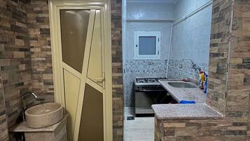 Shower, soap, toilet paper