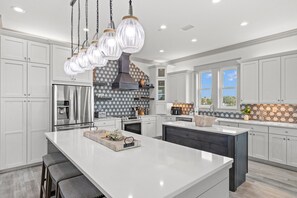 House, Multiple Beds, Pool Access, Ocean View (14002 Front Beach Rd) | Private kitchen - Keep Calm & Pool On at Peaceful Easy Feeling! Sleeps 20! (Panama City Beach)