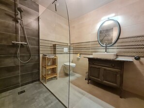 Bathroom - Renovated Cottage with Terrace and Parking in Countryside (Repaix)