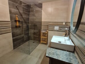 Bathroom - Renovated Cottage with Terrace and Parking in Countryside (Repaix)
