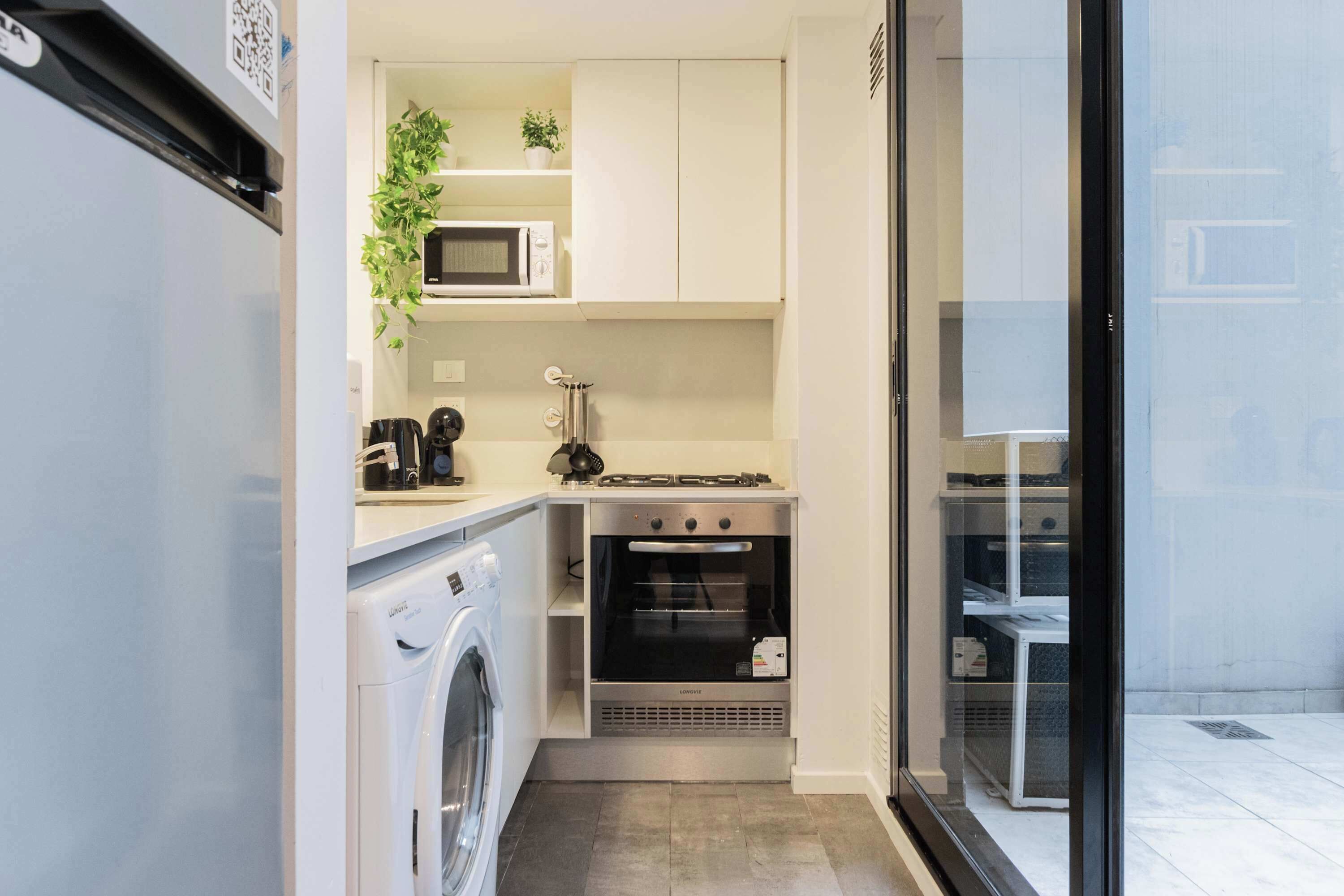 Microwave, oven, coffee/tea maker, toaster