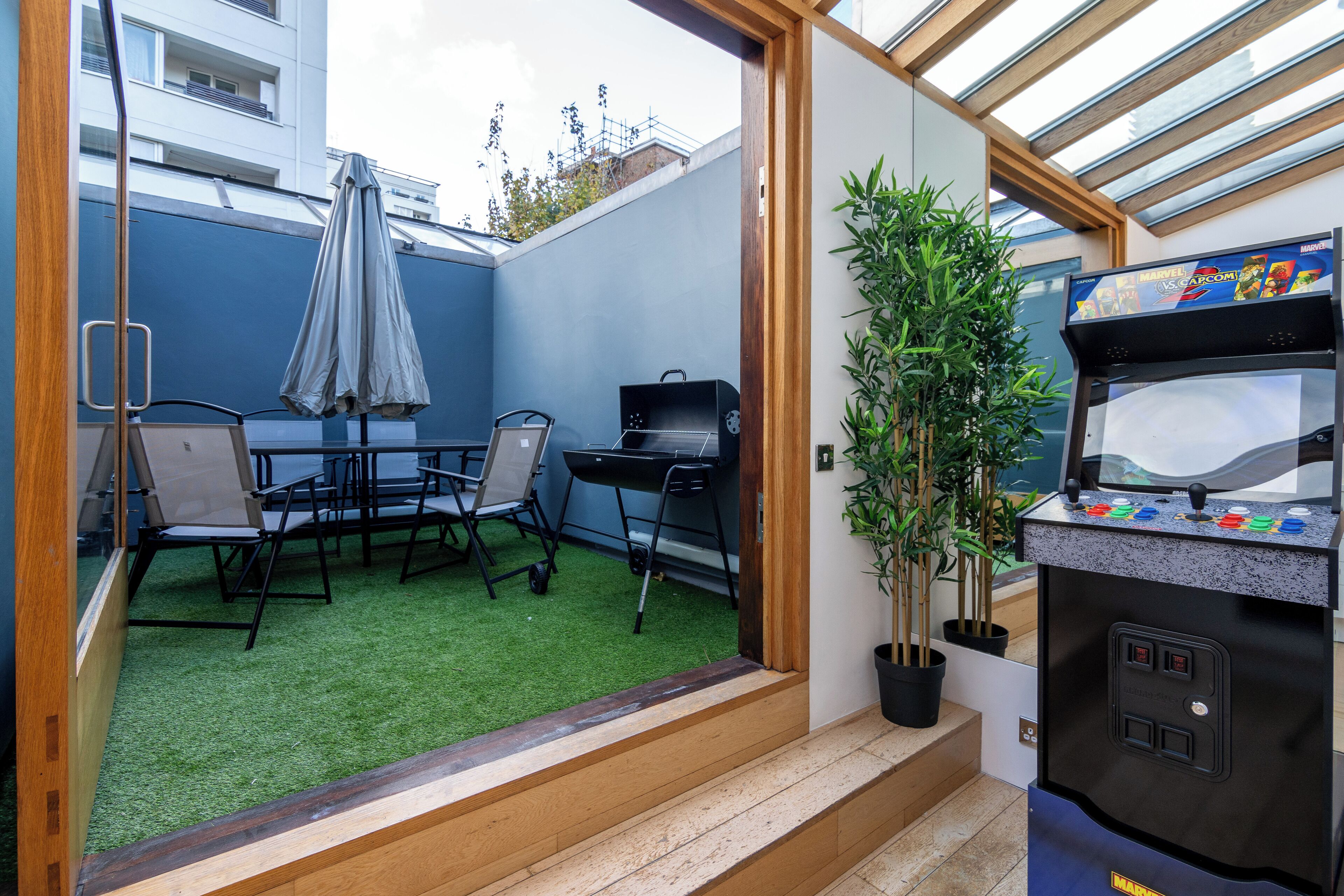 Deluxe appartement, uitzicht op stad | Buiten dineren