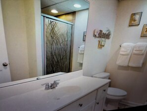 Séchoir à cheveux, serviettes fournies, savon, papier de toilette