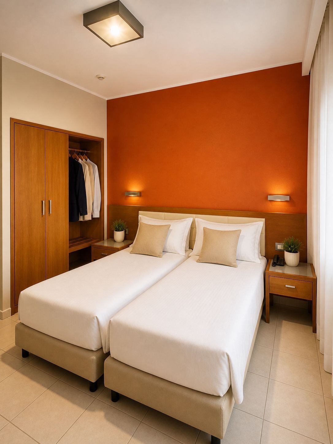 Economy Triple Room, 3 Single Beds, Non Smoking, Balcony | In-room safe, desk, laptop workspace, blackout curtains