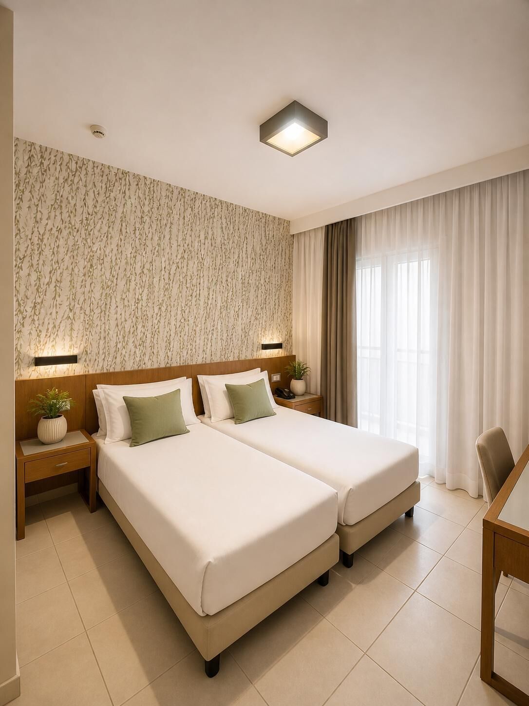 Standard Twin Room, Non Smoking, Private Bathroom | In-room safe, desk, laptop workspace, blackout curtains