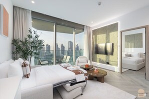 2 bedrooms, iron/ironing board, WiFi, bed sheets - Luxueux vue Mer, Burj Khalifa et Burj al ara (Dubai)