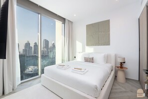 2 bedrooms, iron/ironing board, WiFi, bed sheets - Luxueux vue Mer, Burj Khalifa et Burj al ara (Dubai)