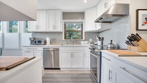 Microwave, oven, stovetop, coffee/tea maker - Southampton Retreat with Private Patio, Community Pool, and Coastal Elegance (Southampton)