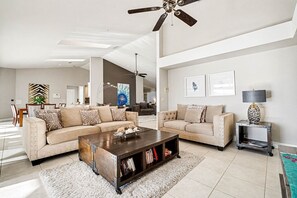 TV - Villa Riverside – Luxury Riverfront Home w/ Dock, 2 Boat Lifts, Heated Pool & Whirlpool (Cape Coral)