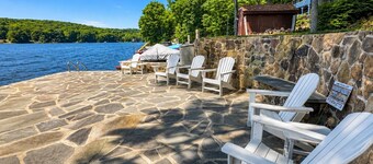 Luxurious lake front modern cabin Water Toys Pet Friendly Dock Peddle Boat