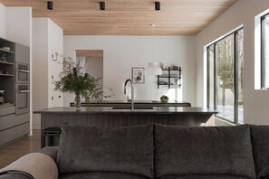 Smart TV, fireplace, books, stereo - Cedar & Glass • Fish Creek Architectural Forest Retreat (Fish Creek)