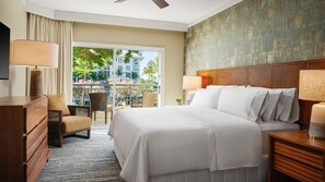 1 slaapkamer, een kluis op de kamer, een bureau