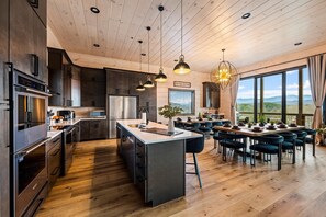 Fridge, microwave, oven, stovetop - Luxury 6-King Cabin | Indoor Pool, Theater & Mount LeConte Views (Sevierville)
