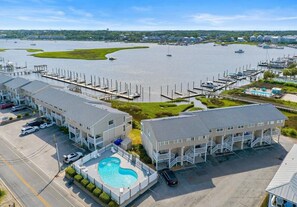 Exterior - Slip into Sunset: On the water, boat SLIP, SUNSET views, steps from beach, pool! (Carolina Beach)