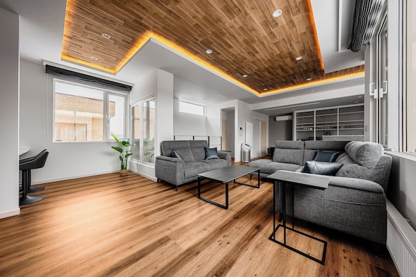 Apartment | Living room | 85-inch flat-screen TV with digital channels, TV - TDR Toti Design Room (Furano)
