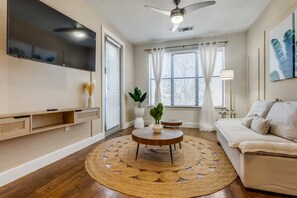 Apartment, Balcony | Living area - Luxury 1B w Pool near Legacy West (Frisco)