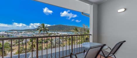 Basic Apartment, 1 King Bed, Balcony, Sea View | Outdoor dining