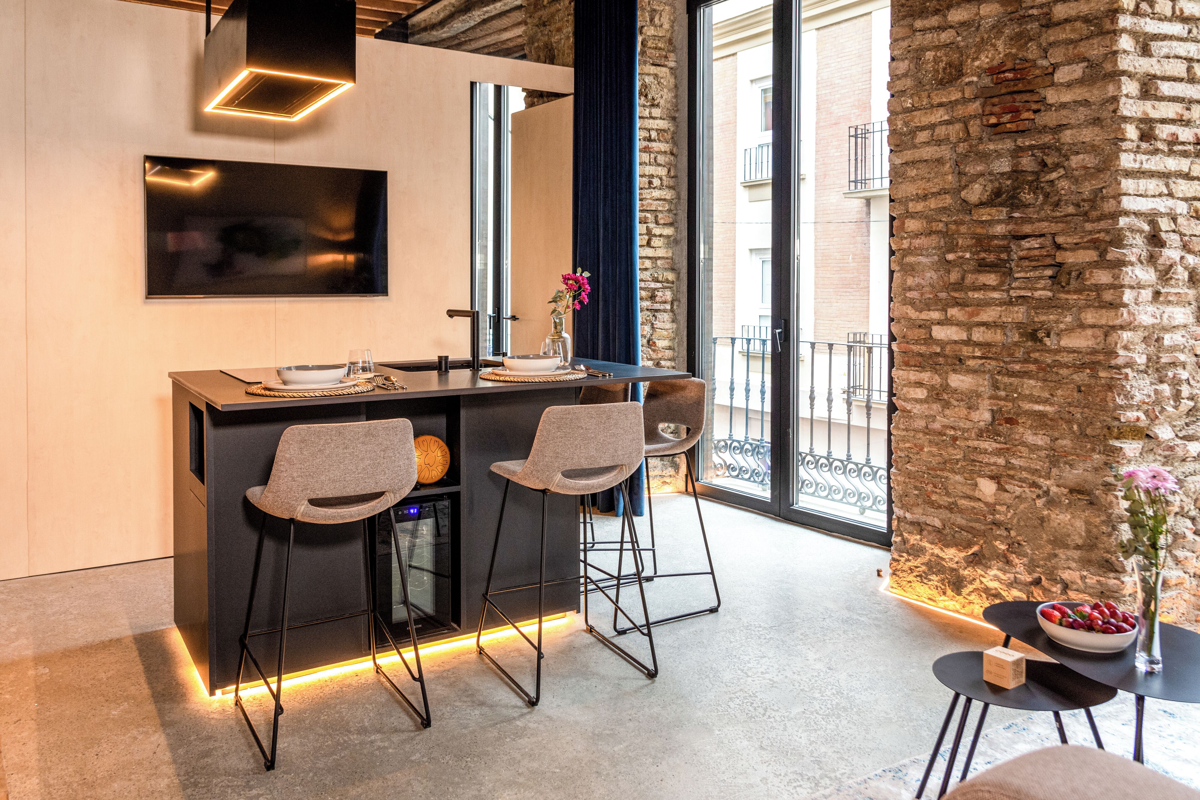 Leilighet – exclusive, 1 soverom | Eget kjøkken | Mikrobølgeovn, kokeplater, brødrister og kjøkkenutstyr