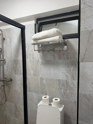 Towels, soap, toilet paper