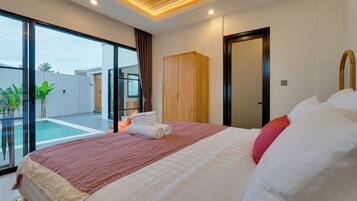 Villa, bassengutsikt | Utsikt fra rommet