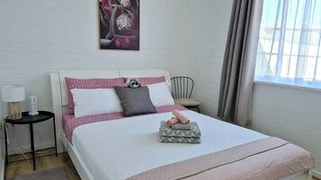 1 bedroom, iron/ironing board, bed sheets