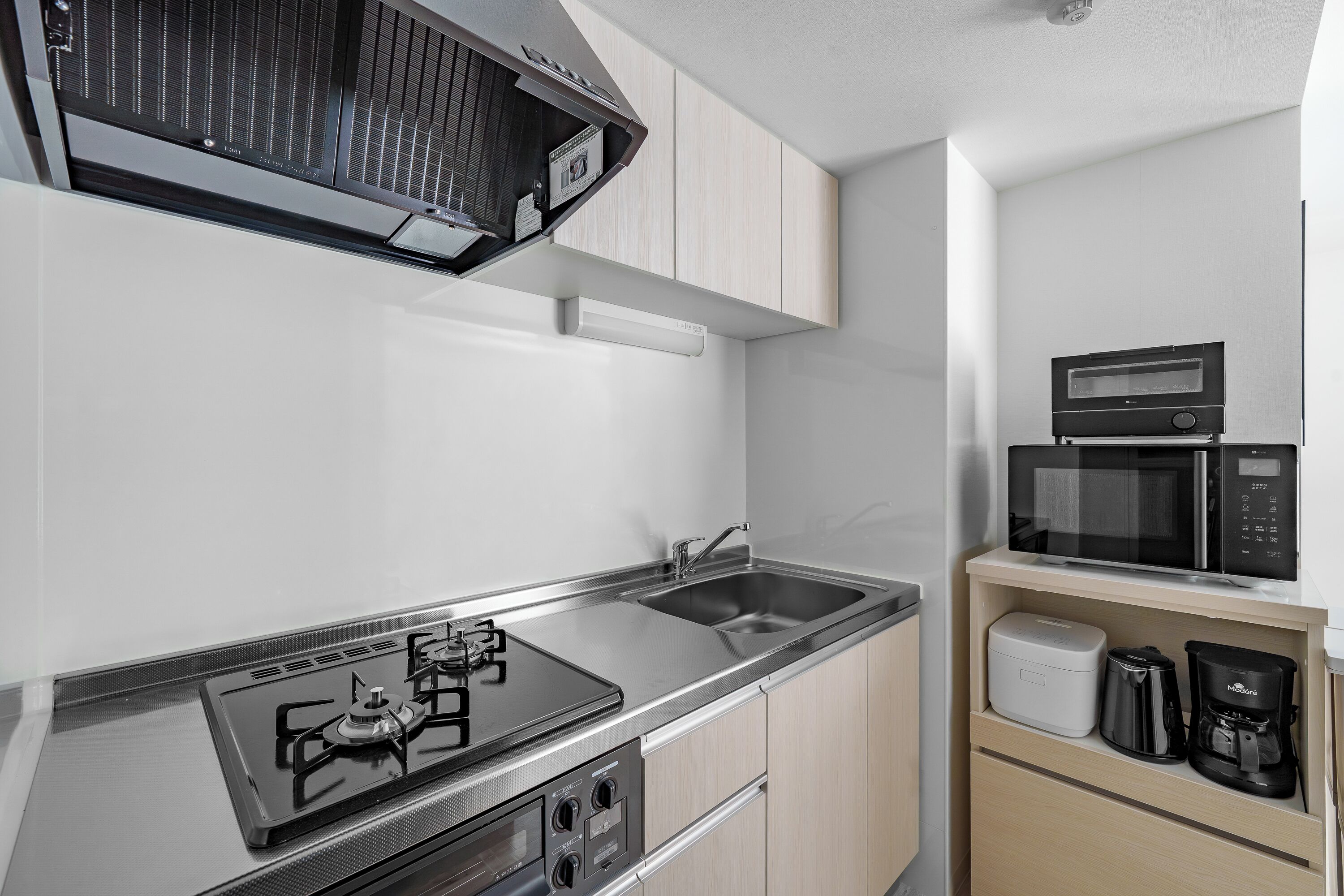 Apartment | Private kitchen | Fridge, microwave, stovetop, cookware/dishes/utensils