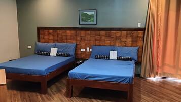 Deluxe Quadruple Room, Mountain View | Desk, laptop workspace, blackout curtains, iron/ironing board