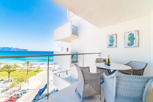 Cala Millor, schöne FEWO, 6 Etage , 2SZ, Meerblick, Direkt am Strand WIFI