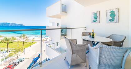 Cala Millor, schöne FEWO, 6 Etage , 2SZ, Meerblick, Direkt am Strand WIFI