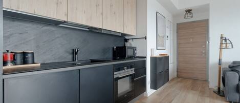 Fridge, microwave, dishwasher, toaster