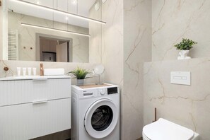 Shower, hair dryer, towels, shampoo - Bright Studio with Balcony | 300 m to Spodek (Katowice)